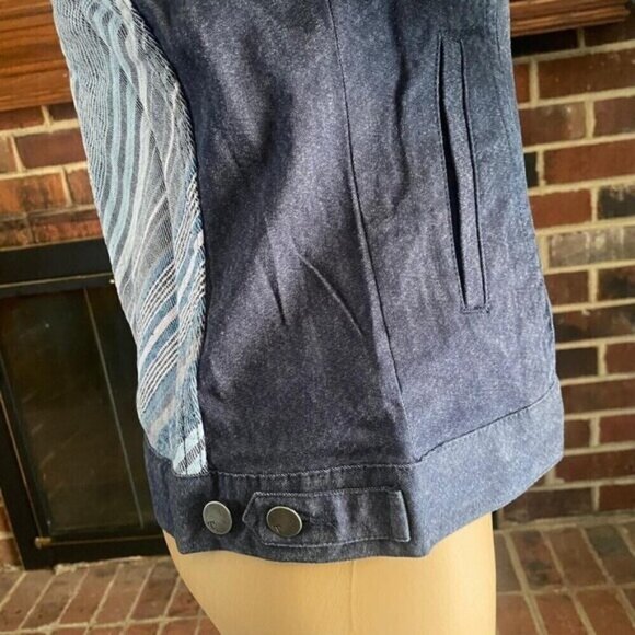 TOAD & Co Norma Women's Jean Jacket Blue Organic Cotton Stretch Button Up Sz XS - Picture 11 of 16
